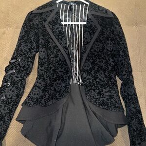 Black Patterned Women's Jacket